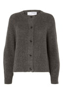 Kort gebreid vest van wolmix lulu short cardi