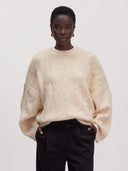 Beige kabel trui camellia jumper