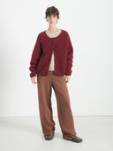 Bordeaux vest met knopen zolly