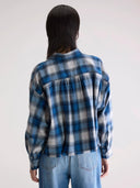 Blauwe blouse met ruit kraft52