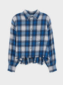 Blauwe blouse met ruit kraft52