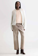 Ecru cardigan met rits asedi