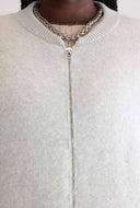 Ecru cardigan met rits asedi