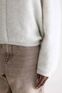 Ecru cardigan met rits asedi