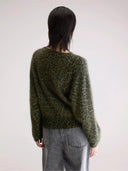 Groene trui met luipaardprint dioal