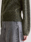 Groene trui met luipaardprint dioal