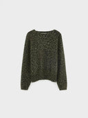Groene trui met luipaardprint dioal