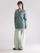 Lange turquoise trui auris