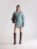 Lange turquoise trui auris