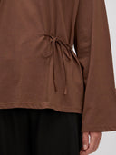 Bruine longsleeve met strik gasira