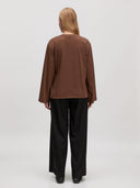 Bruine longsleeve met strik gasira