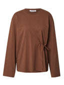 Bruine longsleeve met strik gasira