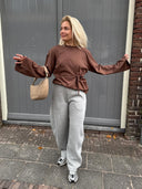 Bruine longsleeve met strik gasira