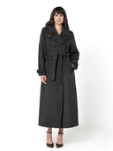 Lange mantel jas met ceintuur