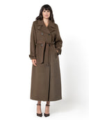 Lange mantel jas met ceintuur