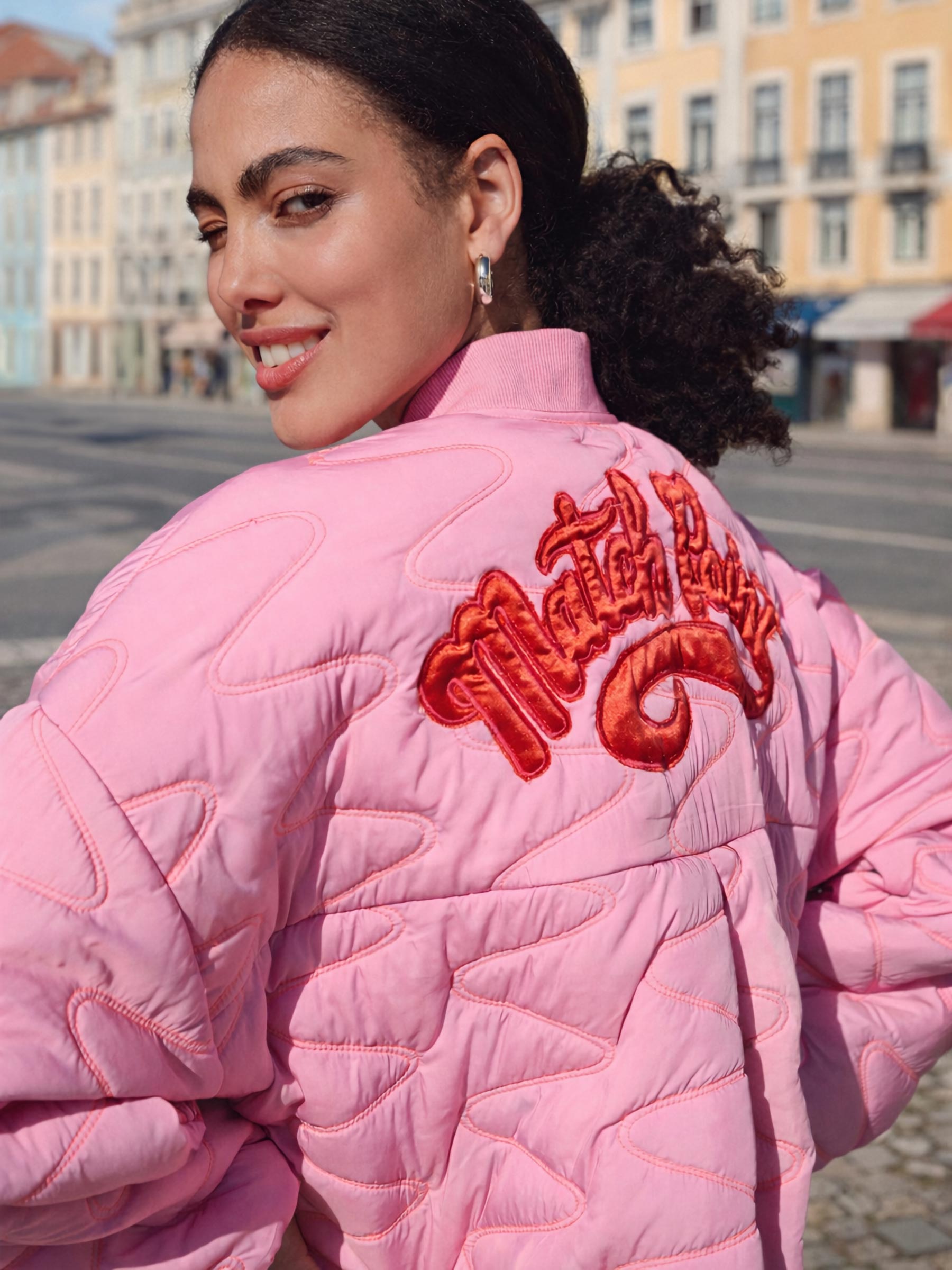 ジャケット・アウター rosymonster warmyflower quilting blanket Roze jacket quilted cheering pink – Tally-Ho