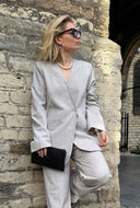 Lichtgrijze blazer heartmd