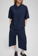 Donkerblauwe blouse wilder 2/4 top
