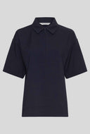 Donkerblauwe blouse wilder