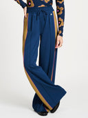 Donker blauwe pantalon colourblock