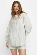 Ecru gestreepte blouse srebbi