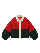 Color block teddy jasje