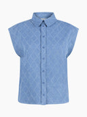 Denim blouse met patroon benoite shirt