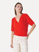 Gebreide knit met overslag lini