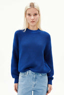 Blauwe gebreide trui haayle