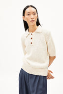 Creme gebreide top aanya