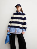 Navy gestreepte sweater kaagi stripes