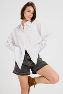 Crèmekleurige gestreepte blouse jil