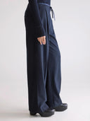 Donkerblauwe pantalon met streep turin