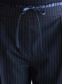 Donkerblauwe pantalon met streep turin