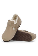Taupe instappers london shearling