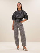 Metallic top christi silver blouse