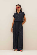 Donkergrijze kiek viscose top