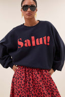 Donkerblauwe sweater bibi salut