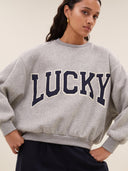 Grijze sweater bibi patchwork