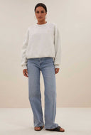 Lichtgrijze trui bibi logo sweater