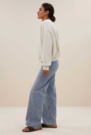 Lichtgrijze trui bibi logo sweater