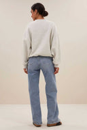 Lichtgrijze trui bibi logo sweater