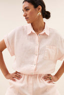 Linnen blouse rose