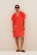 Rode jurk vina linen dress
