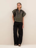 Gouden vina metallic blouse