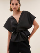 Glanzende simone bubble top