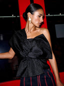 Glanzende simone bubble top