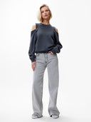 Antraciet sweater met open schouders