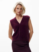 Fuzzy gilet met v-hals