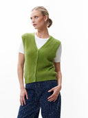 Fuzzy gilet met v-hals